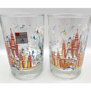 VTG Disney 1996 McDonalds Collector Glasses (2)  Remember the Magic